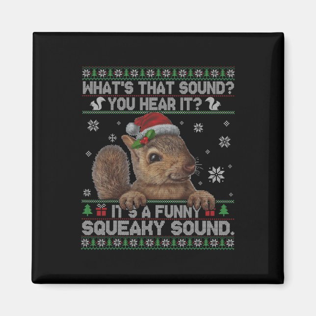 Imán Es una ardilla divertida para Navidades sonoros (Frente)