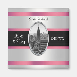 Imán ESB Save the Date Blanco Rosa