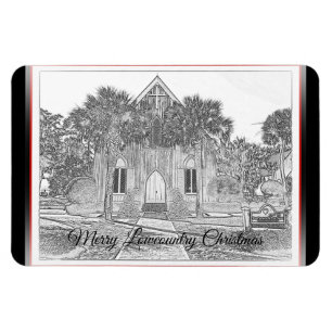 Imán Esbozo de la iglesia Bluffton de Merry Lowcountry 