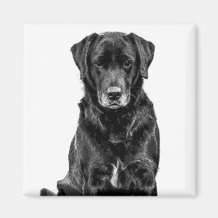 Imán Esbozo de Mascota de porras de perro negro