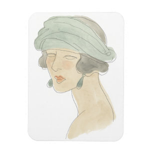 Imán Esbozo de moda de flapper - Retrato