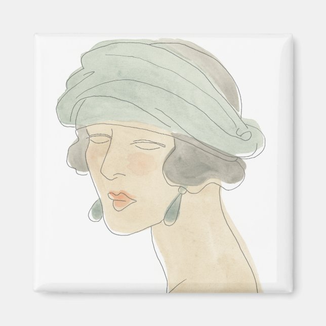 Imán Esbozo de moda de flapper - Retrato (Frente)