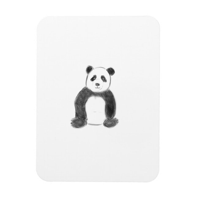 Imán Esbozo de panda blanco y negro (Vertical)