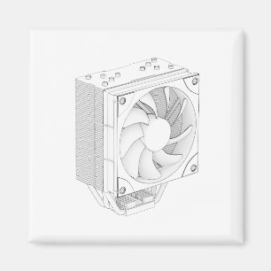 Imán Esbozo del refrigerador del procesador del ordenad