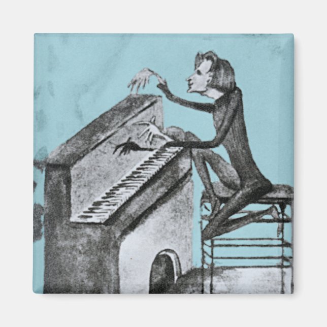 Imán Esbozo único de Franz Liszt de Maurice Sand 1837 (Frente)