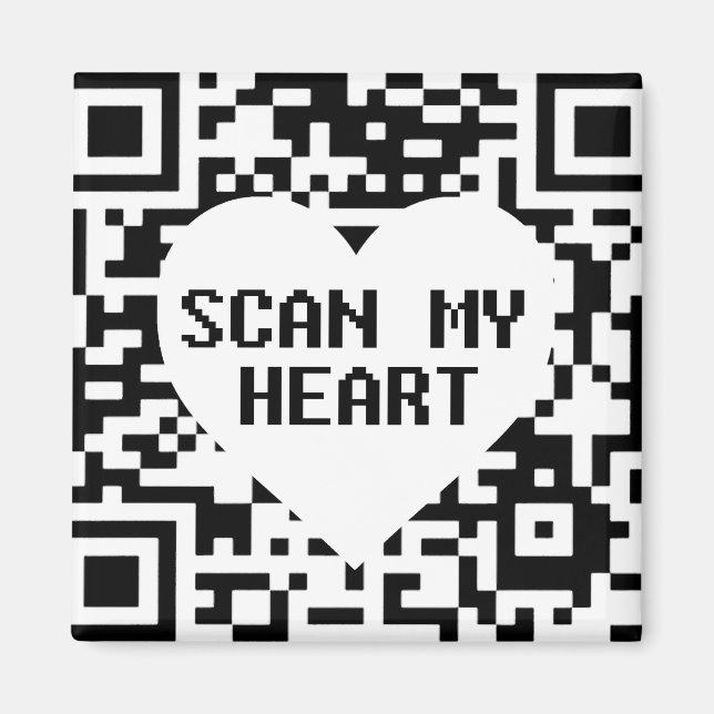 Imán Escanear mi corazón Camiseta (Frente)