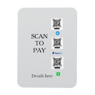 Imán escanear para pagar detalles del código QR de Venm