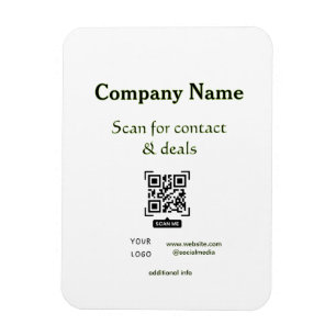 Imán escanear QR para contacto y ofertas nombre del sit