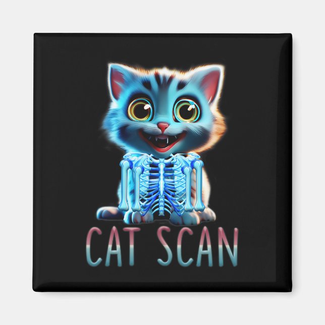 Imán Escaneo De Gatos Ct Scan Halloween Rad Meme De Ray (Frente)