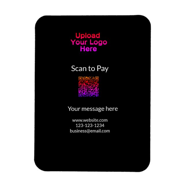 Imán Escaneo mínimo simple para pagar Añadir el logotip (Vertical)