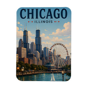 Imán Escapada de viaje a la ciudad de Chicago Illinois