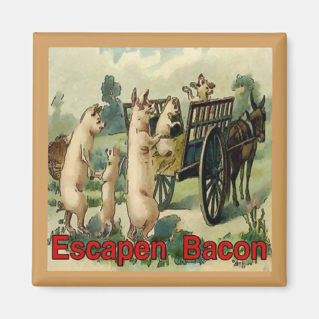 Imán Escapando del tocino, los perros (Frente)