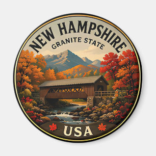 Imán 🟡 Escape a las Montañas Blancas de New Hampshire 