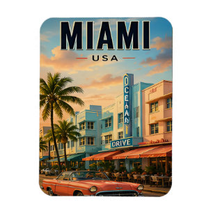 Imán Escape costero de viaje colorido en Miami Florida