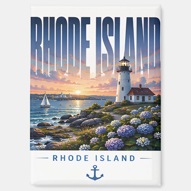 Imán Escape costero del faro de Rhode Island (Anverso)