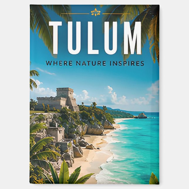 Imán 🌴 Escape Costero Tulum México (Anverso)