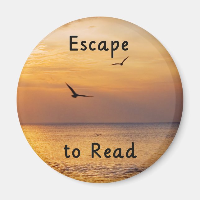Imán Escape to Read Magnet | Book Lover Reading Quote (Frente)