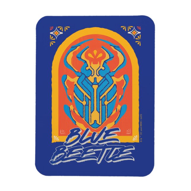 Imán Escarabajo Azul Scarab Talavera Gráfico (Vertical)