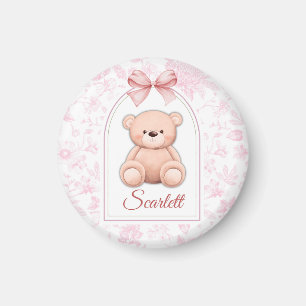 Imán Escarlata   Diseño de guardería de osito rosado pe