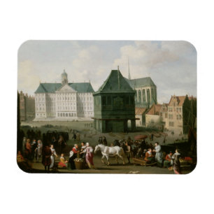 Imán Escena antes del palacio de la presa, Amsterdam