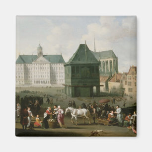 Imán Escena antes del palacio de la presa, Amsterdam