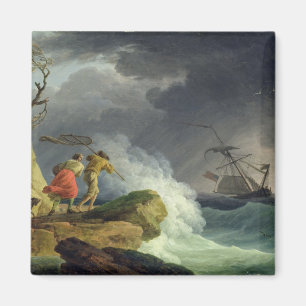 Imán Escena costera en una tormenta, 1782