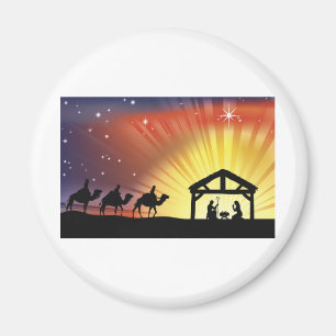 Imán Escena cristiana de la natividad del navidad