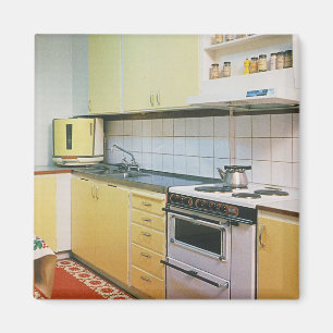 Imán Escena de cocina retro vintage de los años 50 