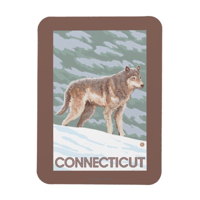 Imán Escena de ConnecticutWolf (Vertical)