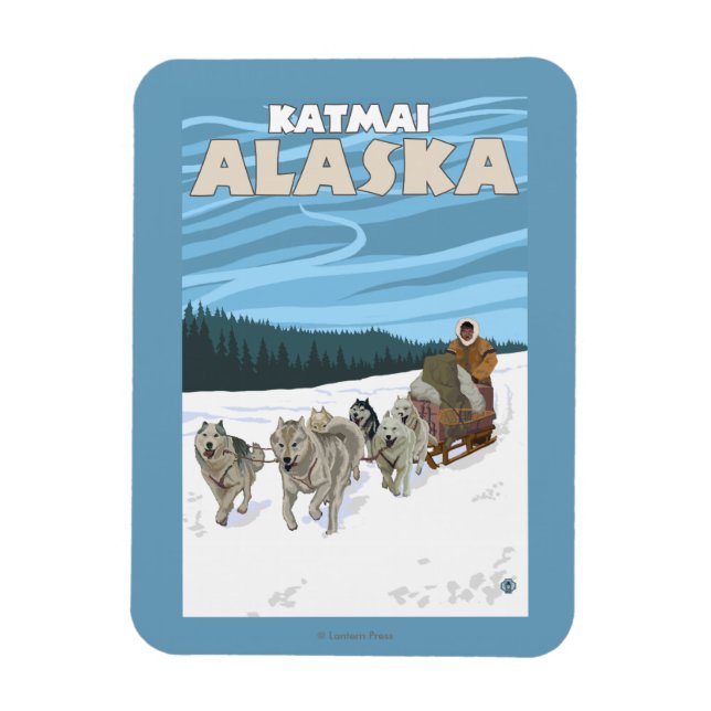 Imán Escena de duelo de perro - Katmai, Alaska (Vertical)