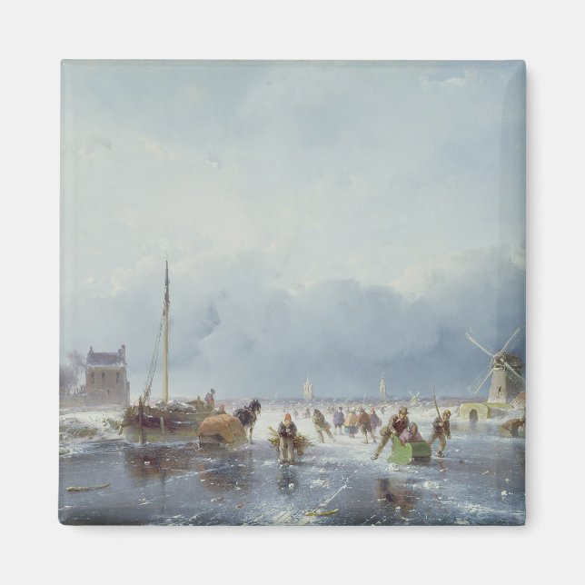 Imán Escena de invierno congelada (Frente)