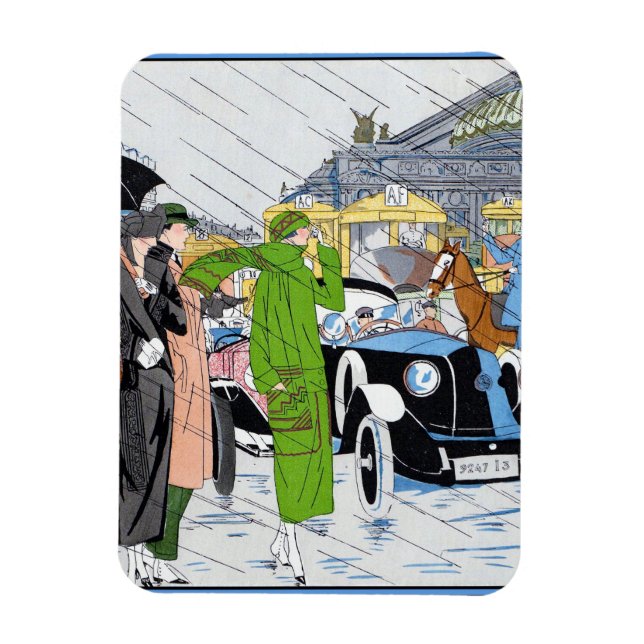 Imán Escena de la calle Art Deco (Vertical)