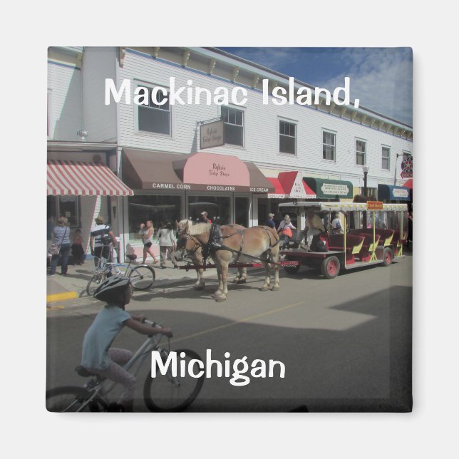 Imán Escena de la calle Mackinac Island (Frente)