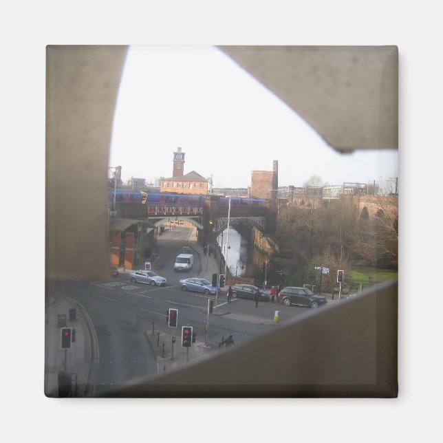 Imán Escena De La Ciudad A Través De Un Magnate De Pane (Frente)