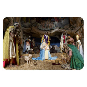 Imán Escena de la Natividad de los Navidades Antiguos