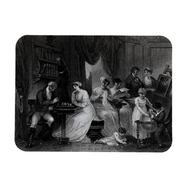 Imán Escena de la sala de dibujo, de 'El día social' de (Horizontal)
