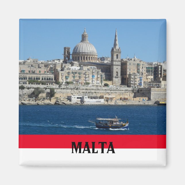 Imán Escena de Malta de La Valeta y recuerdo del puerto (Frente)
