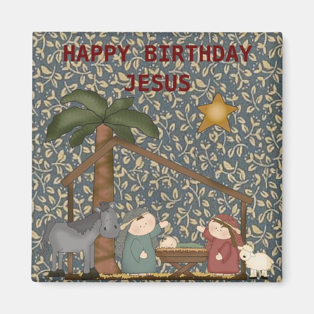 Imán Escena de Natividad navidades Niño Jesús Magnet (Frente)