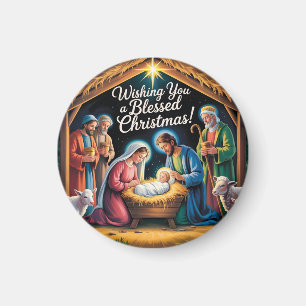 Imán Escena de Navidad Tarjeta de Navidad