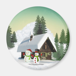 Imán Escena de navidades Snowman