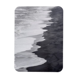 Imán Escena de playa en blanco y negro