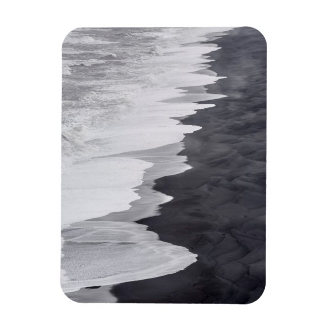Imán Escena de playa en blanco y negro (Vertical)