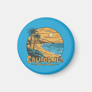 Imán Escena de playa retropuesta de sol en California