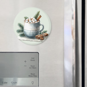 Imán Escena de taza de malvavisco de cacao invernal aco