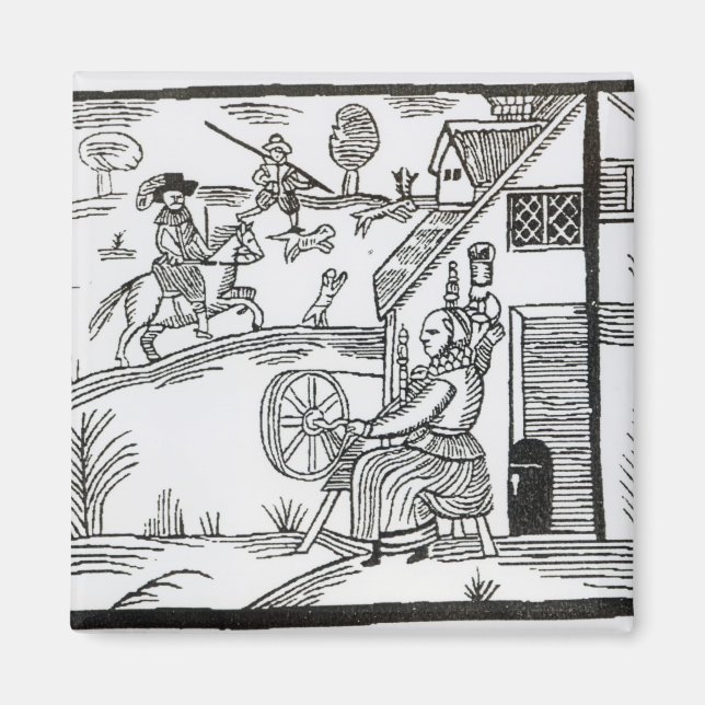 Imán Escena de un país con una mujer girando (Frente)
