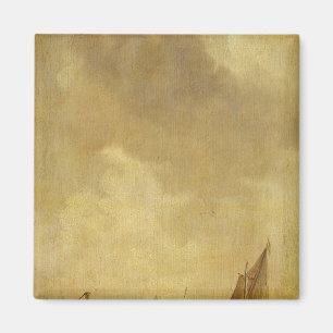 Imán Escena de un río, con pescadores lanzando una red,