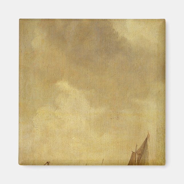 Imán Escena de un río, con pescadores lanzando una red, (Frente)