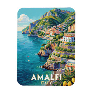 Imán Escena de viaje costero Amalfi Italia 🍋
