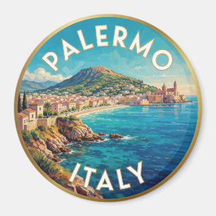Imán Escena de viaje costero en Palermo Sicilia ☀️