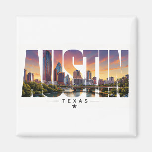 Imán Escena de viaje del frente del río de Austin Texas